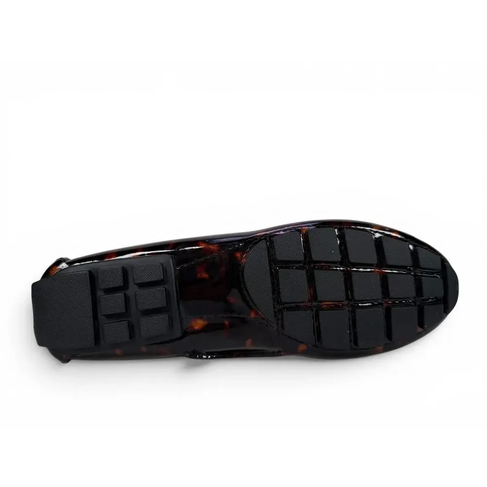 Marc Joseph Manhasset Loafer Womens 9.5‎ Tortoise Patent Leather Driver Slip On